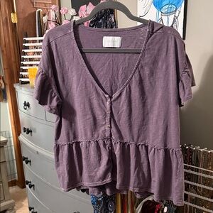 Lucky Brand Mauve Peplum Blouse